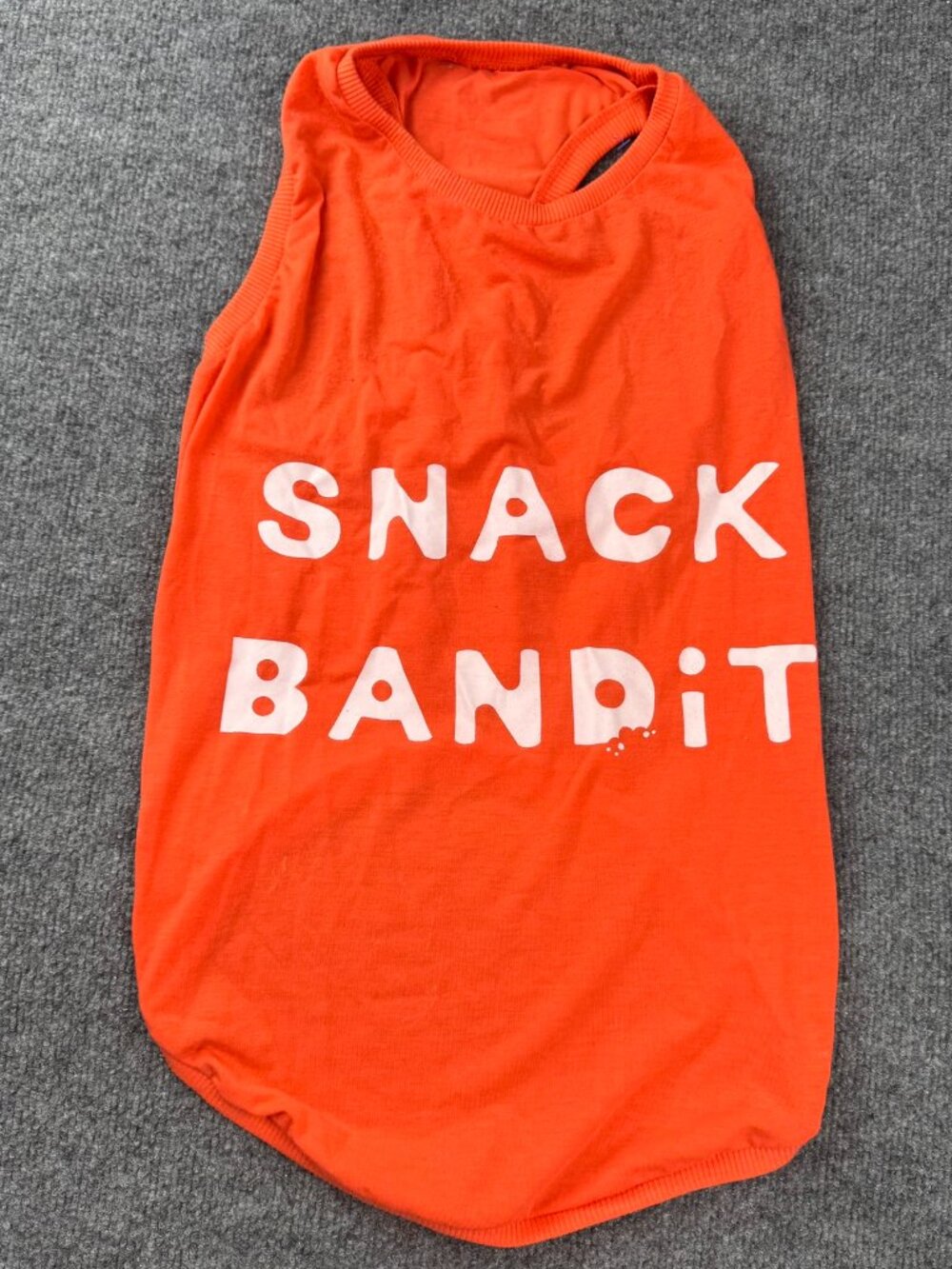 Snack Bandit Pet Dog Tank Sleeveless Shirt Orange Tee Graphic Lightweight XL